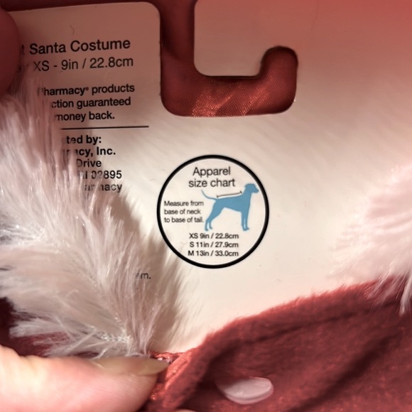2/$15 NWT 🐕🎄🐈‍⬛ PET CENTRAL DOG or CAT SANTA CLAUS CHRISTMAS OUTFIT Size S - Picture 4 of 6